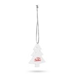 Christmas tree decoration for hanging white colour image with logo