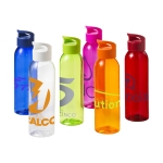 Tritan bottle in bright colours, 650 ml transparent blue colour