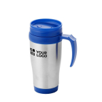 Cheap insulated steel mug with plastic interior, 400 ml