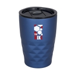 Geometric steel thermal mug, 350 ml blue colour