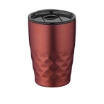 Geometric steel thermal mug, 350 ml red colour