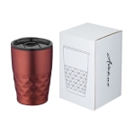 Geometric steel thermal mug, 350 ml red colour