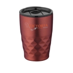 Geometric steel thermal mug, 350 ml red colour