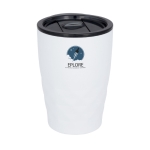 Geometric steel thermal mug, 350 ml white colour