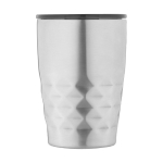 Geometric steel thermal mug, 350 ml silver colour