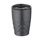 Geometric steel thermal mug, 350 ml dark grey colour