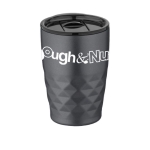 Geometric steel thermal mug, 350 ml dark grey colour