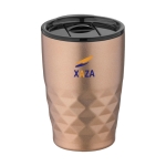 Geometric steel thermal mug, 350 ml champagne colour