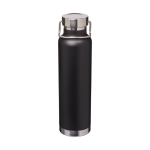 Thermal steel bottle with wide opening, 650 ml black colour