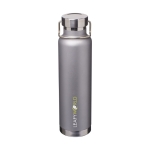 Thermal steel bottle with wide opening, 650 ml grey colour