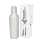 Elegant thermal steel bottles, 750 ml silver colour