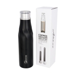 Steel thermal bottle with original design, 650 ml black colour