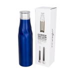 Steel thermal bottle with original design, 650 ml blue colour