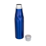 Steel thermal bottle with original design, 650 ml blue colour