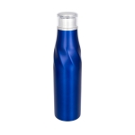 Steel thermal bottle with original design, 650 ml blue colour