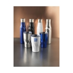 Steel thermal bottle with original design, 650 ml blue colour