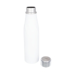 Steel thermal bottle with original design, 650 ml white colour