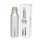 Steel bottle with cork lid, 590 ml silver colour