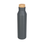 Steel bottle with cork lid, 590 ml titanium colour