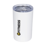 Steel thermal mug with non-slip lid, 330 ml white colour