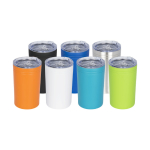 Steel thermal mug with non-slip lid, 330 ml turquoise colour