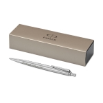 Pen in silver with blue ink, Parker Jotter Inox silver colour