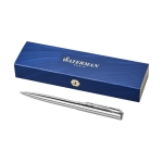 Classic steel pen with modern design blue ink, Waterman Graduate silver colour