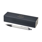 Pen in high-quality metal blue ink, Parker IM Silver white colour