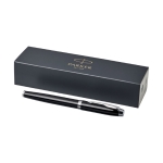 Steel pen with silver finish, blue ink, Parker IM Silver black colour