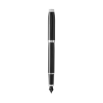 Steel pen with silver finish, blue ink, Parker IM Silver black colour