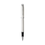 Steel pen with silver finish, blue ink, Parker IM Silver white colour