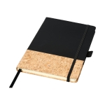 Elegant notebook with cork cover, A5 lined pages black colour