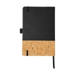 Elegant notebook with cork cover, A5 lined pages black colour