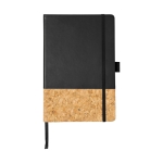 Elegant notebook with cork cover, A5 lined pages black colour