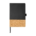 Elegant notebook with cork cover, A5 lined pages black colour