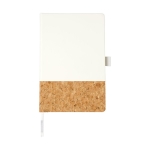 Elegant notebook with cork cover, A5 lined pages white colour