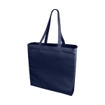 Coloured cotton bags with long handles, 220 g/m² blue colour