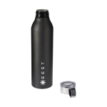 Spill-proof bottle with matte finish, 650 ml black colour