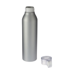 Spill-proof bottle with matte finish, 650 ml silver colour