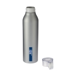 Spill-proof bottle with matte finish, 650 ml silver colour