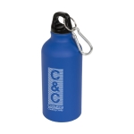 Aluminium bottle with matte finish, 400 ml blue colour