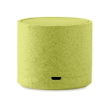 Affordable wireless speaker, wheat straw housing, 2h playtime green colour fifth view