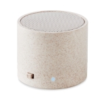 Affordable wireless speaker, wheat straw housing, 2h playtime beige colour tenth view