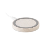 Wireless wheat straw charger beige colour