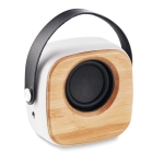 Bamboo speaker with strap and Bluetooth 5.0 white colour