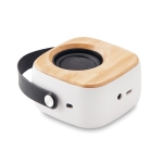 Bamboo speaker with strap and Bluetooth 5.0 white colour second view