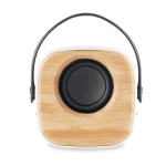 Bamboo speaker with strap and Bluetooth 5.0 white colour third view