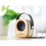 Bamboo speaker with strap and Bluetooth 5.0 white colour main ambient view