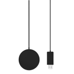 Wireless mobile phone charging pad, ultra slim black colour third view