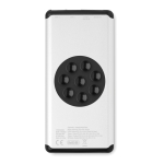 Power bank with suction cups, 10,000 mAh matt silver colour fourth view